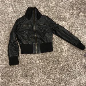 Ambiance Black leather zip up jacket